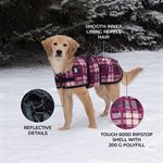 SHEDROW K9 GLACIER MANTEAU PLAID VIOLET X-LARGE