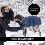 SHEDROW K9 EXPÉDITION MANTEAU PIED POULE ROBE BLEU SMALL